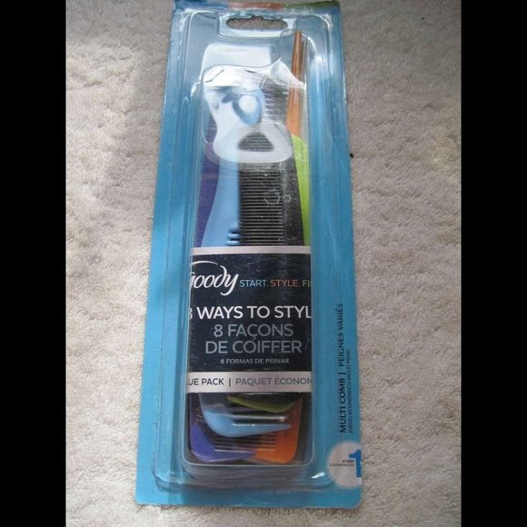 8 Pc Goody Value Pack Plastic Multi Hair Comb Set All Purpose Style Detangling - Picture 1 of 5